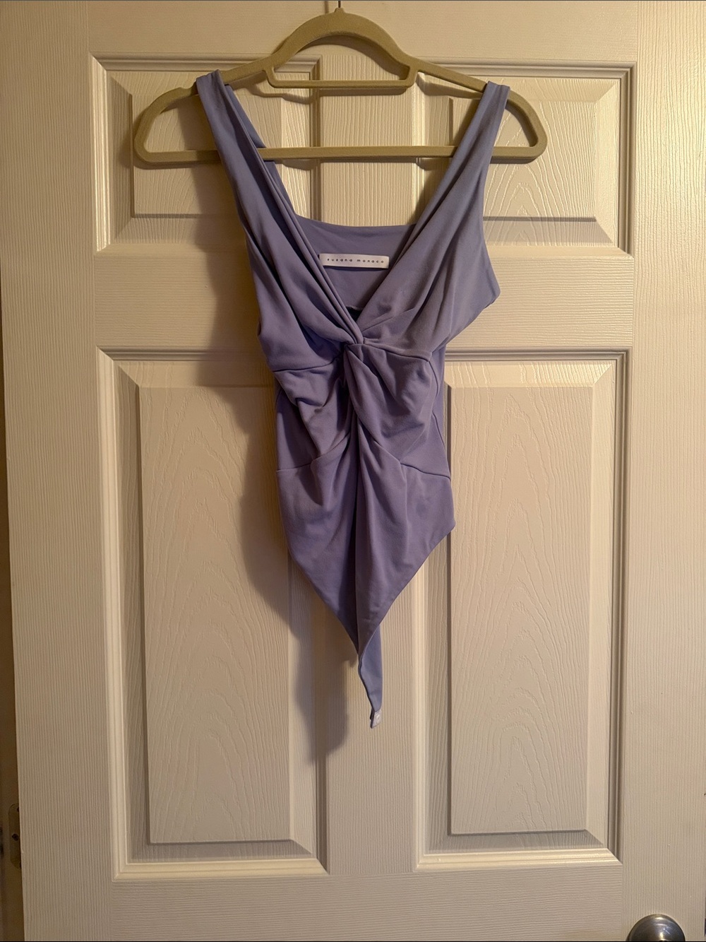 Susana Monaco Lavender Twist-Front Bodysuit